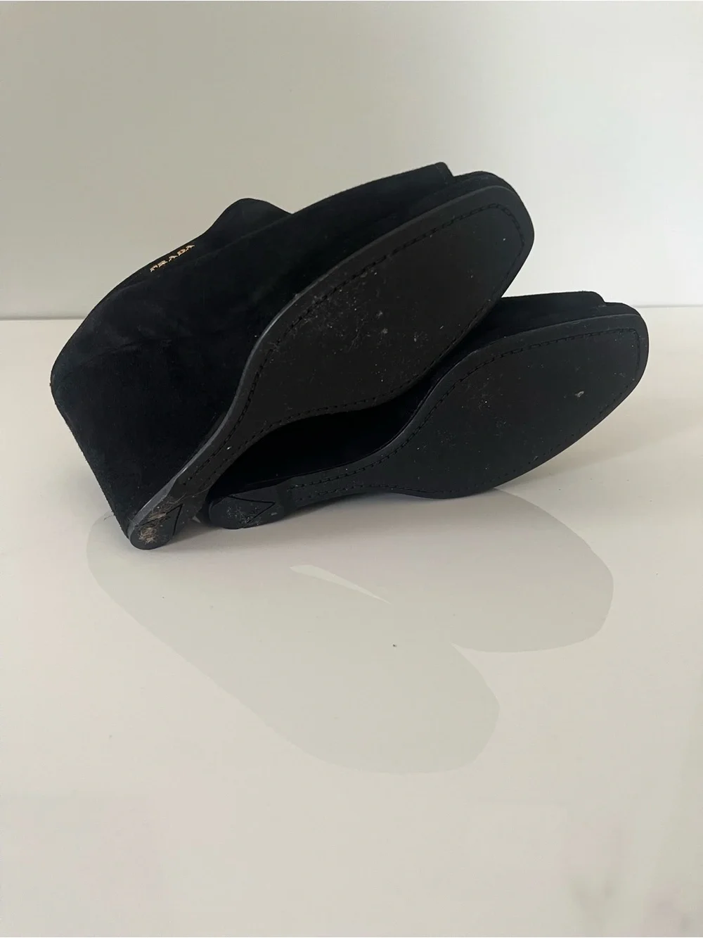 AUTHENTIC PRADA 90’s WEDGE MULES